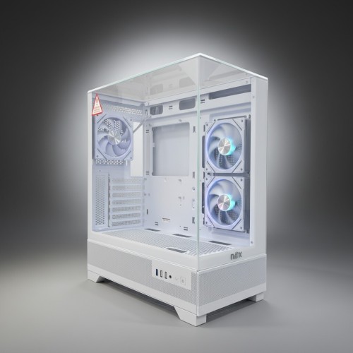 Boitier Gamer NOX ASPIRE GLASS EDITION White plus 3Pcs Fans M42-12cm ARGB