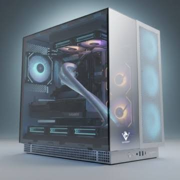 BOITIER GAMER MAGMA T9 BLANC & GRIS ATX 7Pcs blanc , Verre Trempé, USB-C,Compatible GPU 400mm