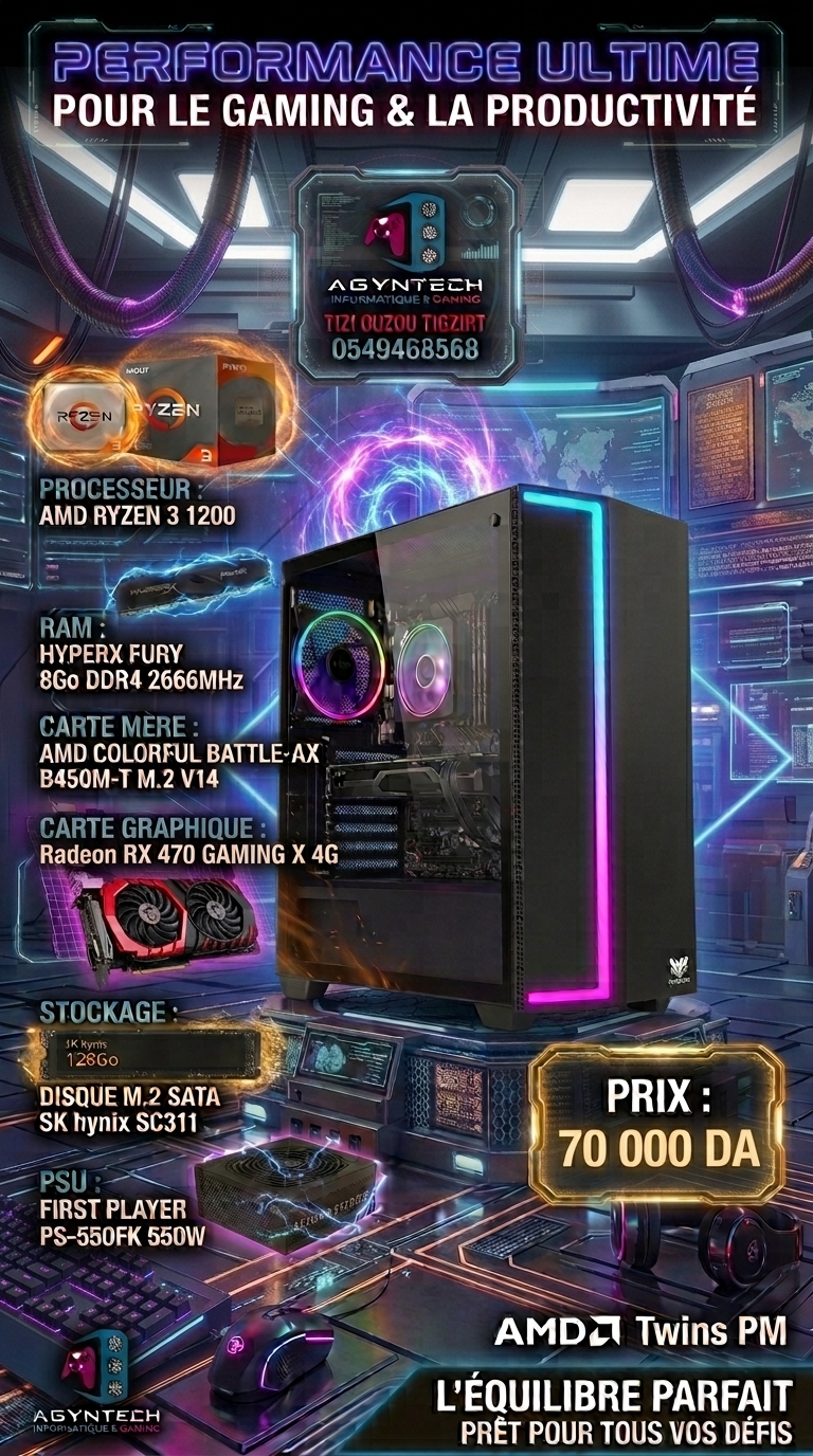 🔥 AGYN GAMING RYZEN 3 RX 470 🎮