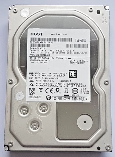 Disque Dur HGST SATA  6.0TB